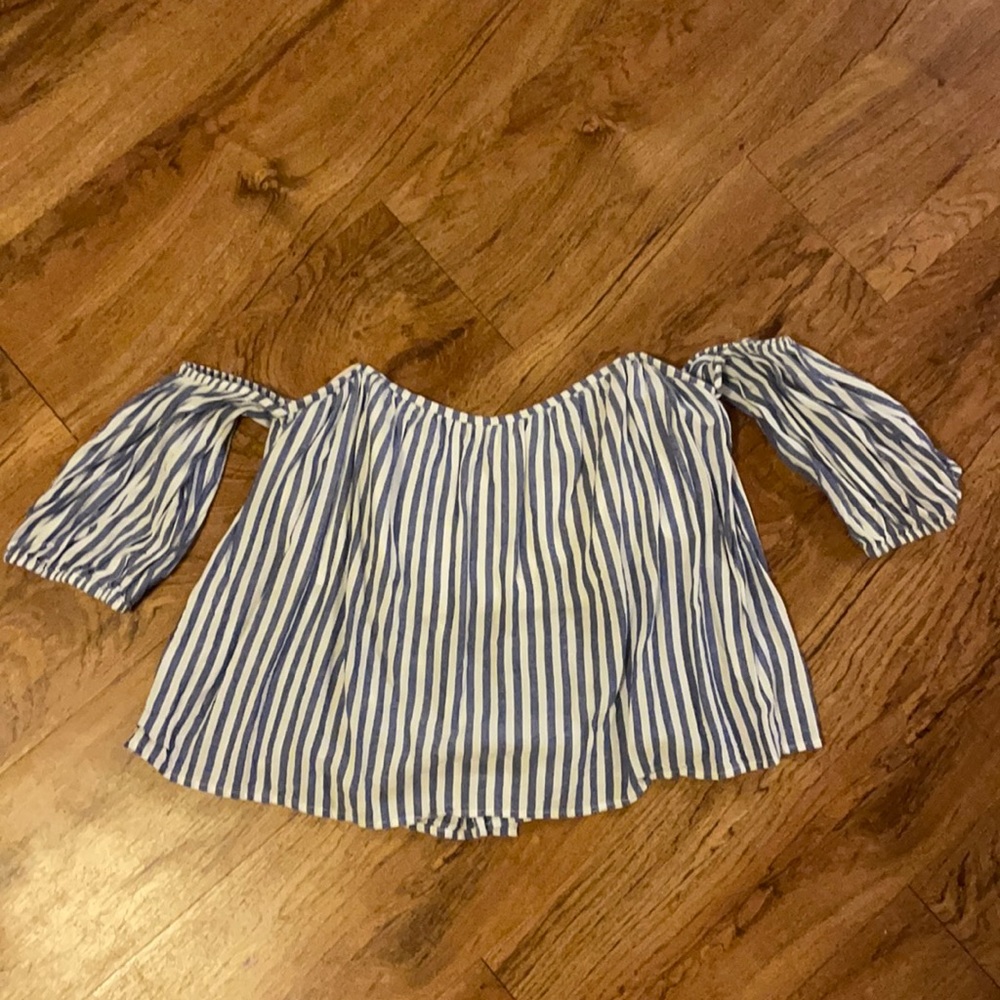 Striped Off-Shoulder Women's Top